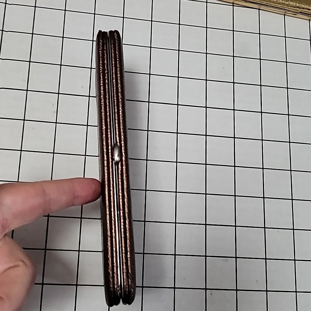 Bronze Slimline Wallet Clutch Faux Reptile‎ Print - Gently Preloved